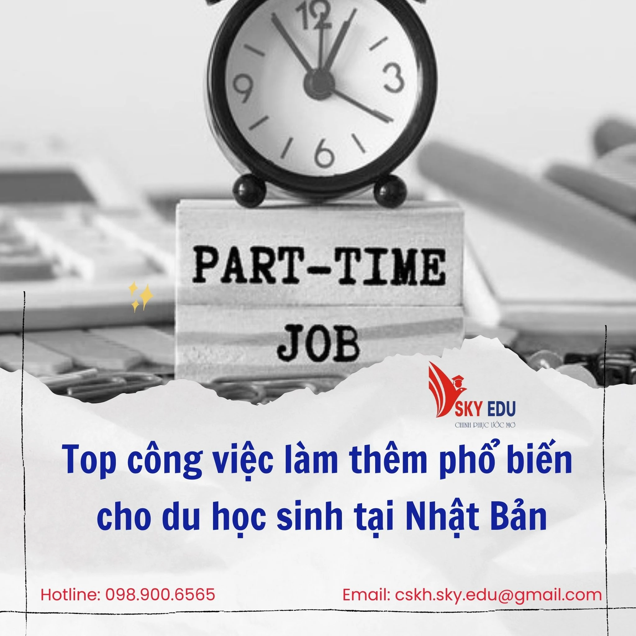Các công việc làm thêm phổ biến cho du học sinh Nhật